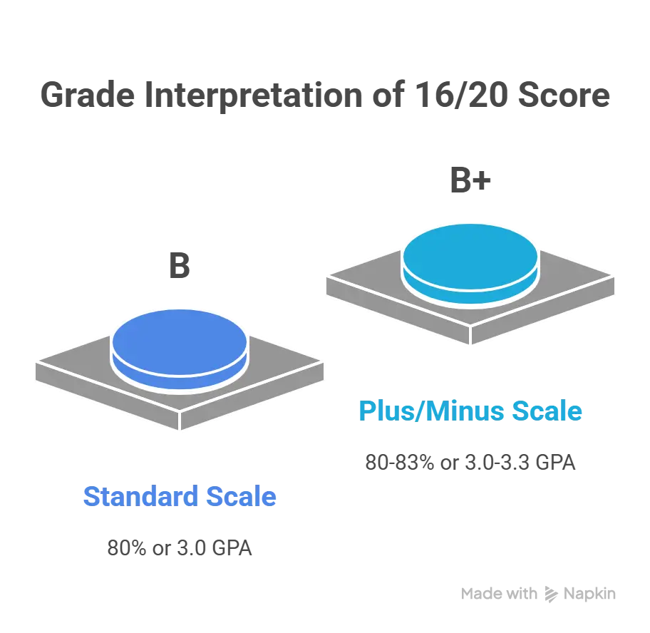 16 Out of 20 - Grade interpretation for 16 out of 20