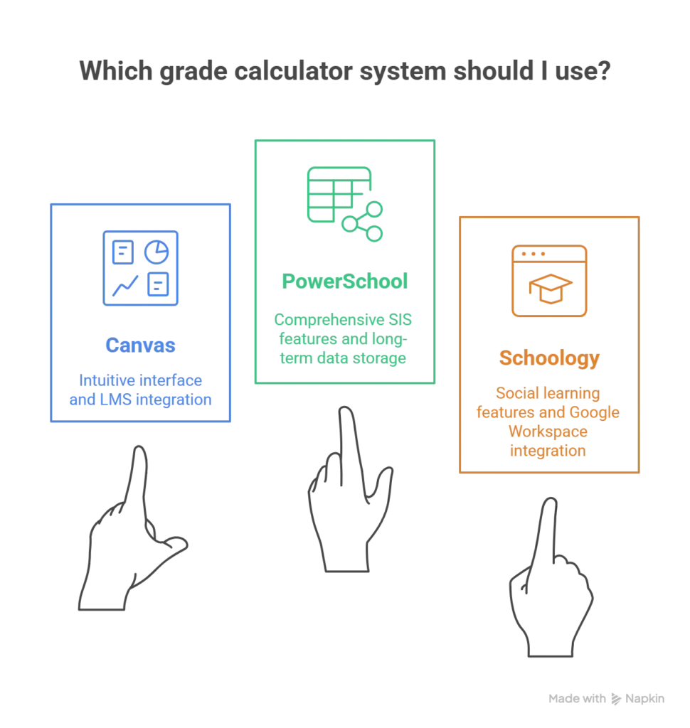 Grade Calculator with exam - Three options for grade calculation systems